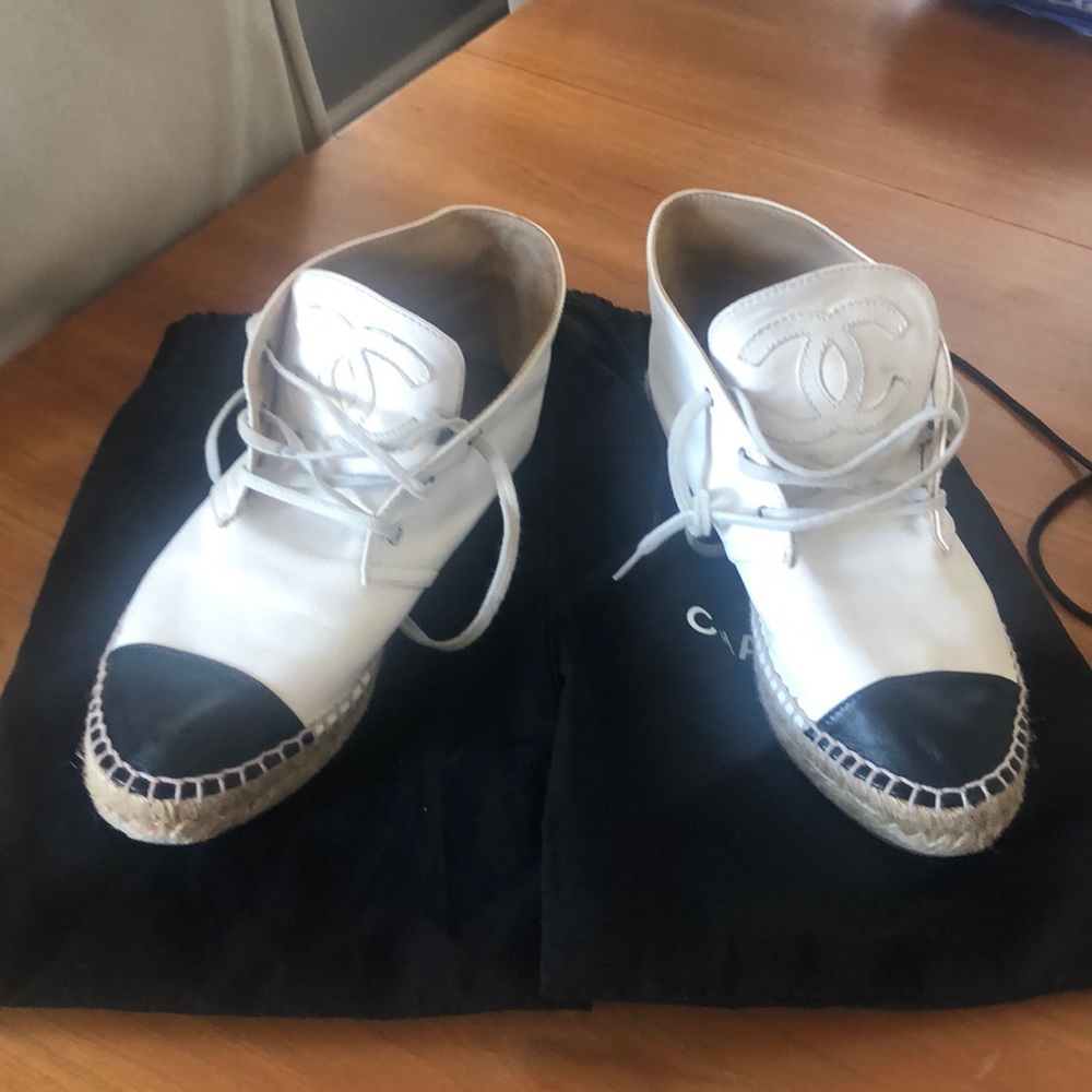 Chanel Espadrilles 38. Softest lambskin! Pre-loved